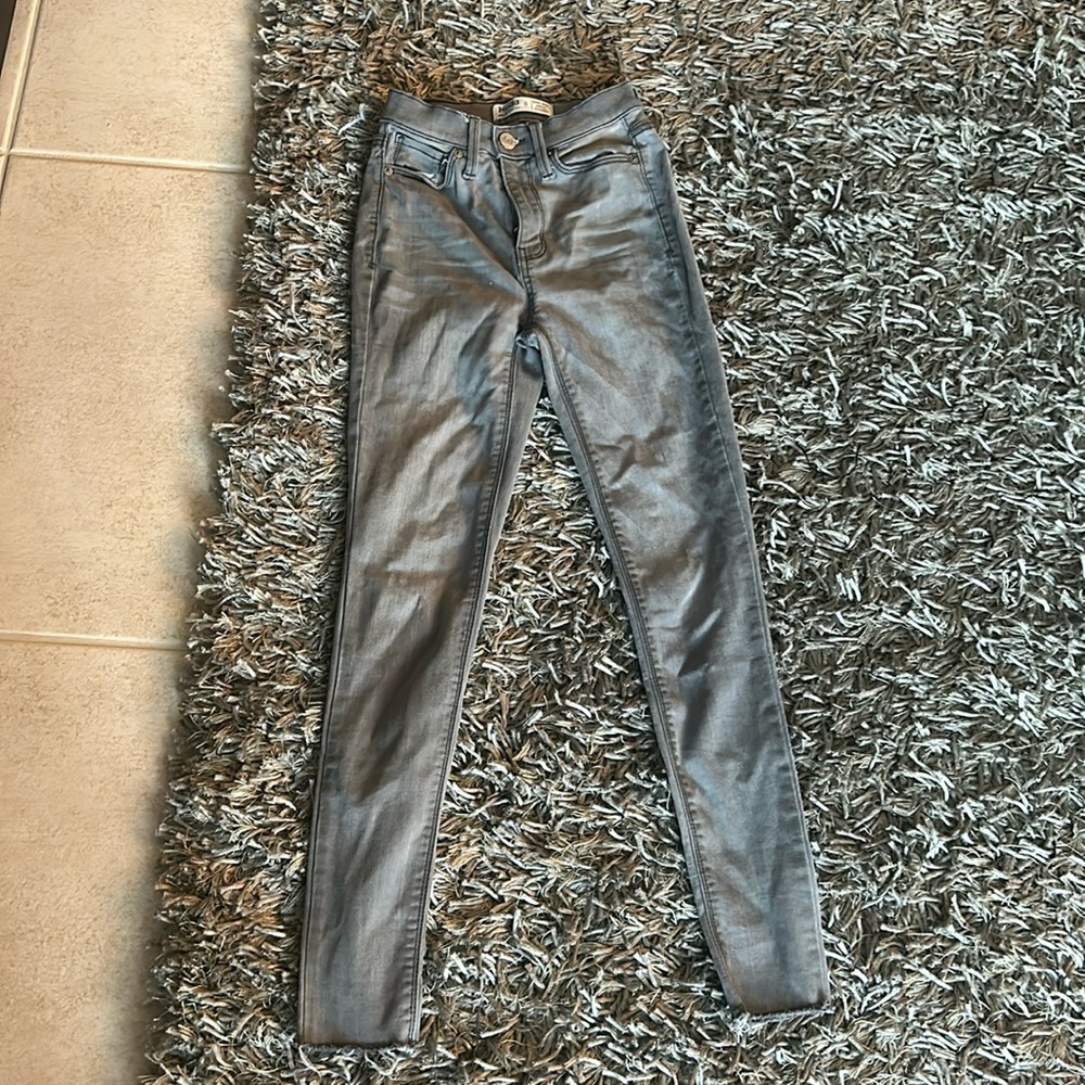 Grey denim jeans mudd size 0 high waisted jeggings